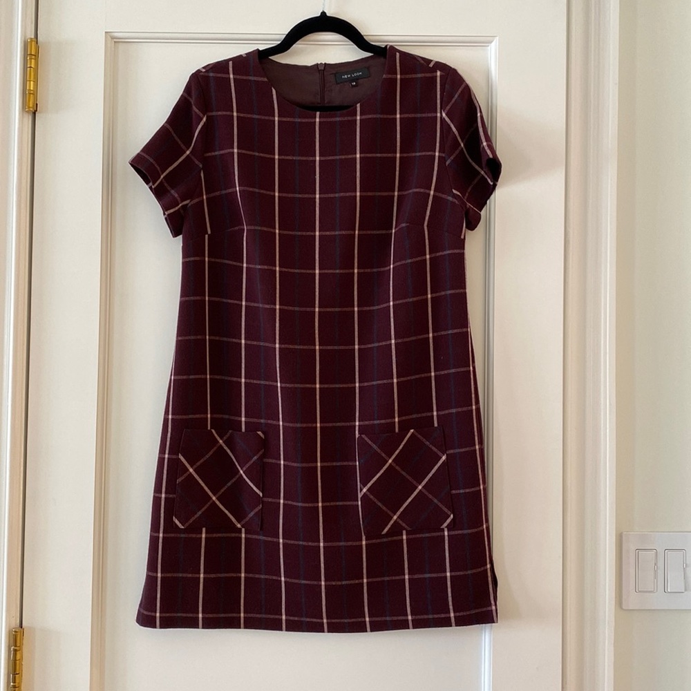 New Look Red Plaid Dress. Size is a UK 12 / US 8.